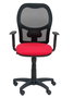PIQUERAS Y CRESPO Silla Alocén con respaldo de malla negra y asiento Bali rojo