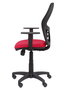 PIQUERAS Y CRESPO Silla Alocén con respaldo de malla negra y asiento Bali rojo