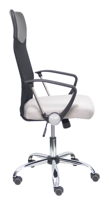 FORÖL Silla de oficina Gontar con respaldo de malla y asiento gris claro
