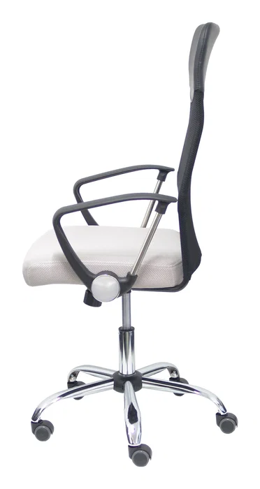 FORÖL Silla de oficina Gontar con respaldo de malla y asiento gris claro