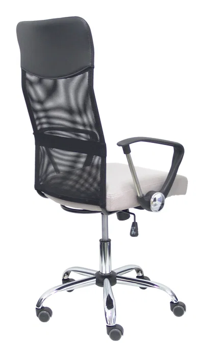 FORÖL Silla de oficina Gontar con respaldo de malla y asiento gris claro