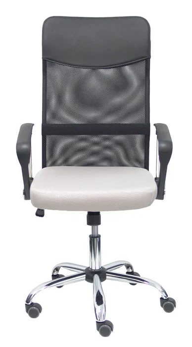 FORÖL Silla de oficina Gontar con respaldo de malla y asiento gris claro
