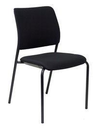 DAUPHIN Silla Trend Office Confidente Ergonómica Apilable Negro Pack de 4