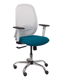PIQUERAS Y CRESPO Silla Cilanco con Mecanismo Sincro, Verde Petróleo y Blanco