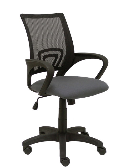 Piqueras y Crespo Silla de oficina Vianos con respaldo de malla negro y asiento Bali gris oscuro