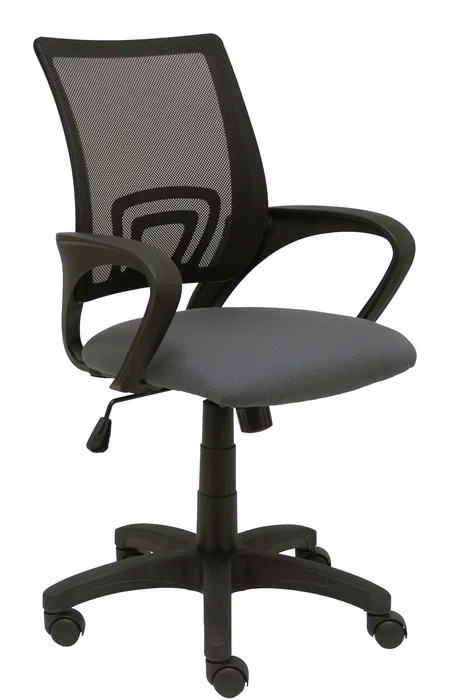 Piqueras y Crespo Silla de oficina Vianos con respaldo de malla negro y asiento Bali gris oscuro