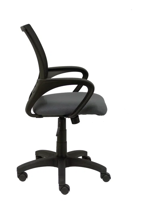 Piqueras y Crespo Silla de oficina Vianos con respaldo de malla negro y asiento Bali gris oscuro