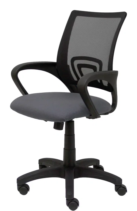 Piqueras y Crespo Silla de oficina Vianos con respaldo de malla negro y asiento Bali gris oscuro