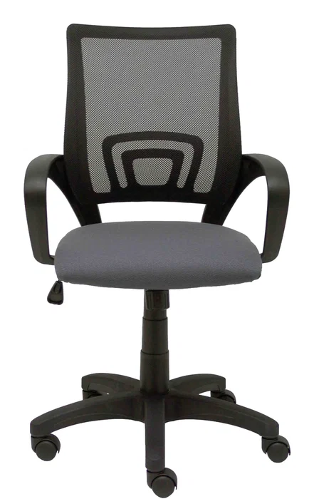 Piqueras y Crespo Silla de oficina Vianos con respaldo de malla negro y asiento Bali gris oscuro
