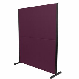 Piqueras y Crespo Biombo separador desmontable para oficinas, estructura hierro negro y madera, tapizado Bali morado