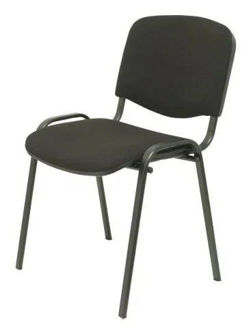PIQUERAS Y CRESPO Alcaraz Silla Confidente Apilable con Asiento Tapizado ARAN Negro PIQUERAS Y CRESPO Alcaraz Silla Confidente Apilable con Asiento Tapizado ARAN Negro