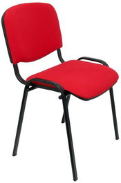 Silla Piqueras Y Crespo Alcaraz Confidente Apilable Asiento Tapizado Aran Rojo