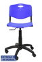 PIQUERAS Y CRESPO Silla Robledo Giratoria Azul PVC