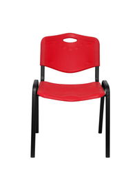 Piqueras y Crespo PACK426IRJ Sillas Confidentes Robledo Pack 4 Asiento y Respaldo Duro PVC Rojo Estructura Negra