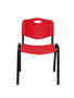 Piqueras y Crespo PACK426IRJ Sillas Confidentes Robledo Pack 4 Asiento y Respaldo Duro PVC Rojo Estructura Negra