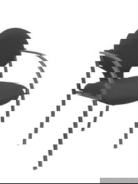 Silla Hellín tapizada con Tela color Negro. Brazos fijos