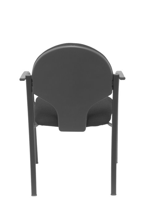 Silla Hellín tapizada con Tela color Negro. Brazos fijos