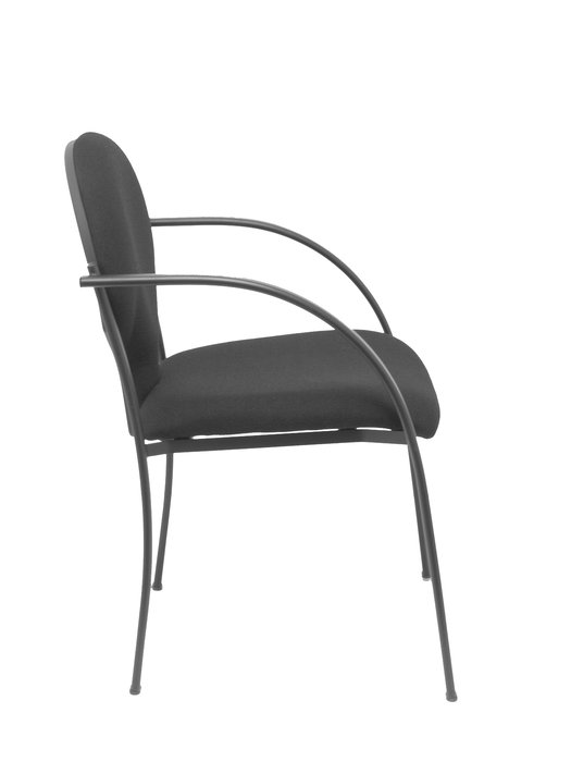 Silla Hellín tapizada con Tela color Negro. Brazos fijos