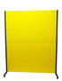Piqueras y Crespo Biombo Separador Oficina Similpiel Amarillo, Estructura Hierro Negro, Desmontable, Fabricación Española