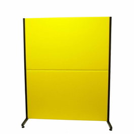 Piqueras y Crespo Biombo Separador Oficina Similpiel Amarillo, Estructura Hierro Negro, Desmontable, Fabricación Española