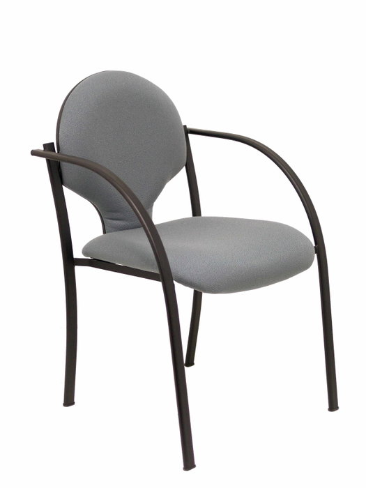 PIQUERAS Y CRESPO Silla Hellín tapizada en tela gris con brazos fijos PIQUERAS Y CRESPO Silla Hellín tapizada en tela gris con brazos fijos