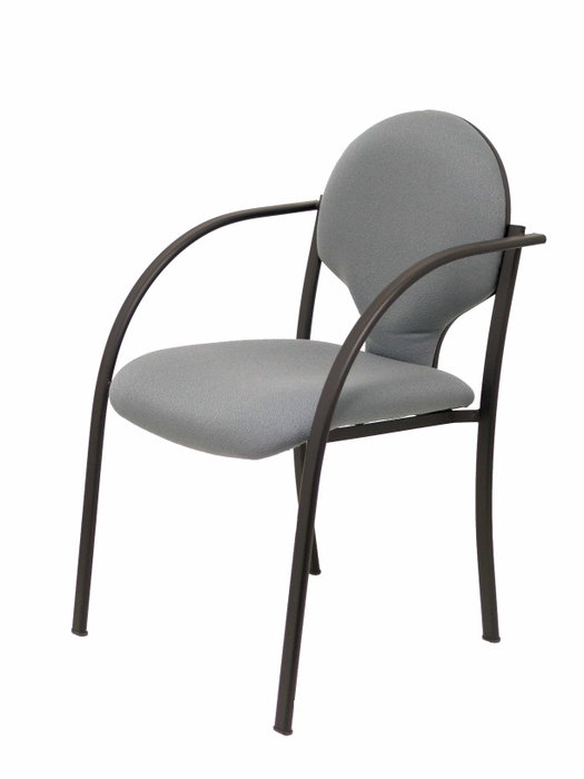 PIQUERAS Y CRESPO Silla Hellín tapizada en tela gris con brazos fijos PIQUERAS Y CRESPO Silla Hellín tapizada en tela gris con brazos fijos