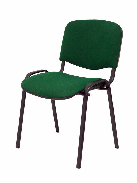Silla Iso tapizada con Tela color Verde botella. Sin brazos