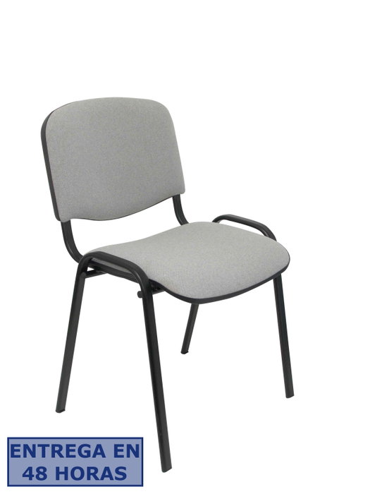 NOWY STYL Silla Iso tapizada en tela gris sin brazos (Pack de 2)