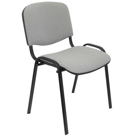 NOWY STYL Silla Iso tapizada en tela gris sin brazos (Pack de 2)