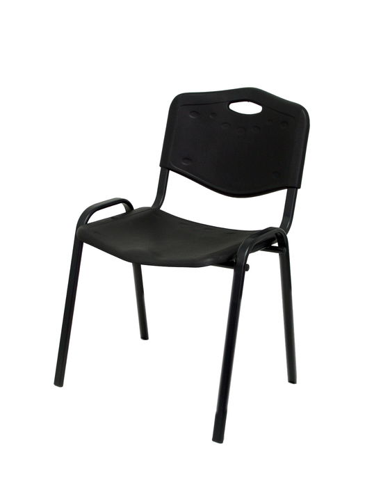 Silla Piqueras Y Crespo Robledo Confidente Ergonomica Apilable Estructura Negra Asiento Y Respaldo Pvc Negro Pack De 2