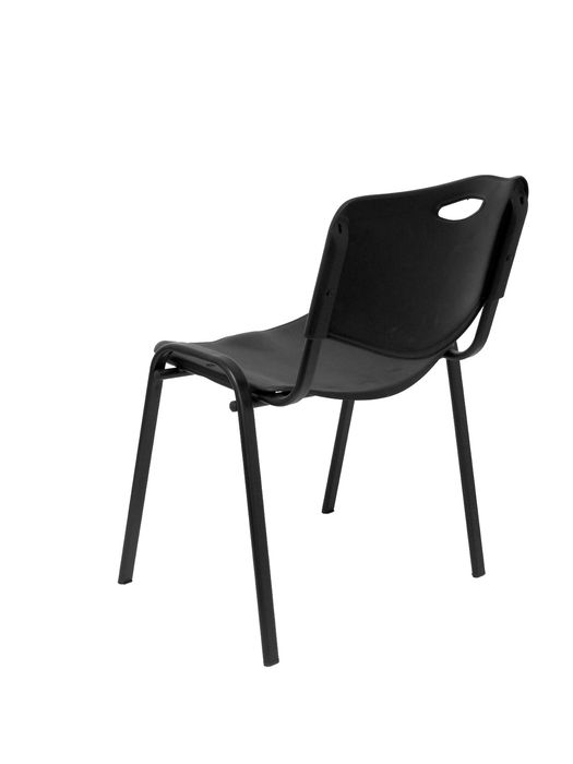 Silla Piqueras Y Crespo Robledo Confidente Ergonomica Apilable Estructura Negra Asiento Y Respaldo Pvc Negro Pack De 2