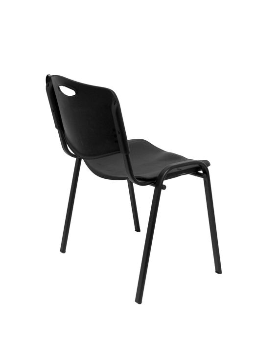 Silla Piqueras Y Crespo Robledo Confidente Ergonomica Apilable Estructura Negra Asiento Y Respaldo Pvc Negro Pack De 2