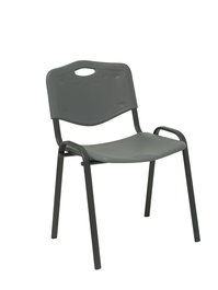 Silla Iso de PVC color Gris oscuro. Sin brazos