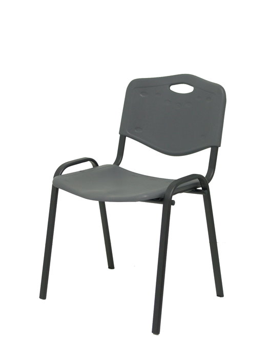 Silla Iso de PVC color Gris oscuro. Sin brazos