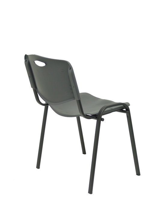 Silla Iso de PVC color Gris oscuro. Sin brazos