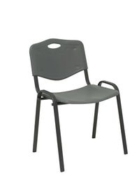Silla Piqueras Y Crespo Robledo Confidente Ergonomica Apilable Estructura Negra Asiento Y Respaldo Pvc Gris Pack De 4