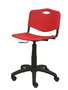 Silla de oficina Robledo con mecanismo Giratorio de PVC color Rojo. Equipada con Base poliamida negra, Sin brazos y Ruedas de nailon 50 mm