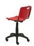 Silla de oficina Robledo con mecanismo Giratorio de PVC color Rojo. Equipada con Base poliamida negra, Sin brazos y Ruedas de nailon 50 mm