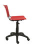 Silla de oficina Robledo con mecanismo Giratorio de PVC color Rojo. Equipada con Base poliamida negra, Sin brazos y Ruedas de nailon 50 mm