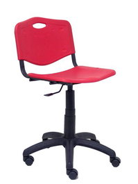 Silla Piqueras Y Crespo Robledo Giratoria 360º Mecanismo Regulacion Altura Ruedas Nylon Asiento Y Respaldo Pvc Rojo