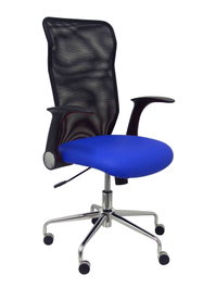 PIQUERAS Y CRESPO Silla Minaya con brazos abatibles y asiento en similpiel azul