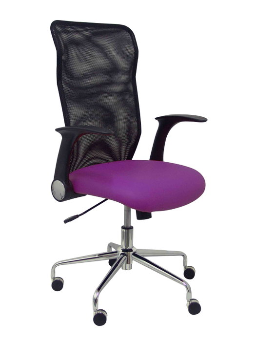 PIQUERAS Y CRESPO Silla Minaya con mecanismo basculante, asiento morado y respaldo negro PIQUERAS Y CRESPO Silla Minaya con mecanismo basculante, asiento morado y respaldo negro