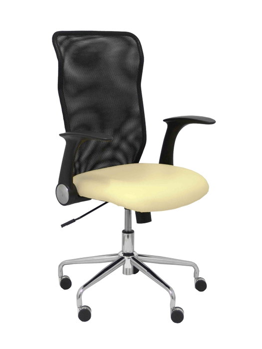 PIQUERAS Y CRESPO Silla Minaya con Brazos Abatibles, Asiento Crema y Respaldo Negro PIQUERAS Y CRESPO Silla Minaya con Brazos Abatibles, Asiento Crema y Respaldo Negro