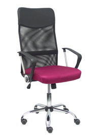 FORÖL Silla de oficina Gontar con respaldo de malla negro y asiento granate
