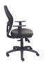 Silla de oficina Jorquera con mecanismo Sincro/Traslack tapizada con Similpiel color Negro. Equipada con lumbar 1D, Brazos 1D y Ruedas de nailon 50 mm