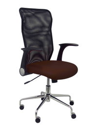 PIQUERAS Y CRESPO Silla Minaya con mecanismo basculante, brazos abatibles y asiento marrón