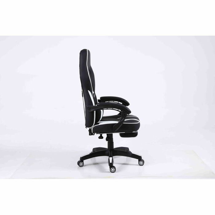 Piqueras y crespo silla gaming mod. bonete similpiel con reposapiés negro y blanco