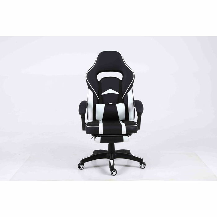 Piqueras y crespo silla gaming mod. bonete similpiel con reposapiés negro y blanco