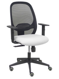 PIQUERAS Y CRESPO Silla Cilanco con Mecanismo Sincro, Malla Negra y Asiento Blanco