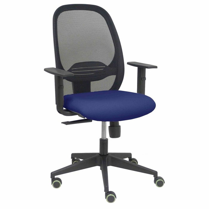 PIQUERAS Y CRESPO Silla Cilanco con Mecanismo Sincro, Malla Negra y Asiento Azul Marino